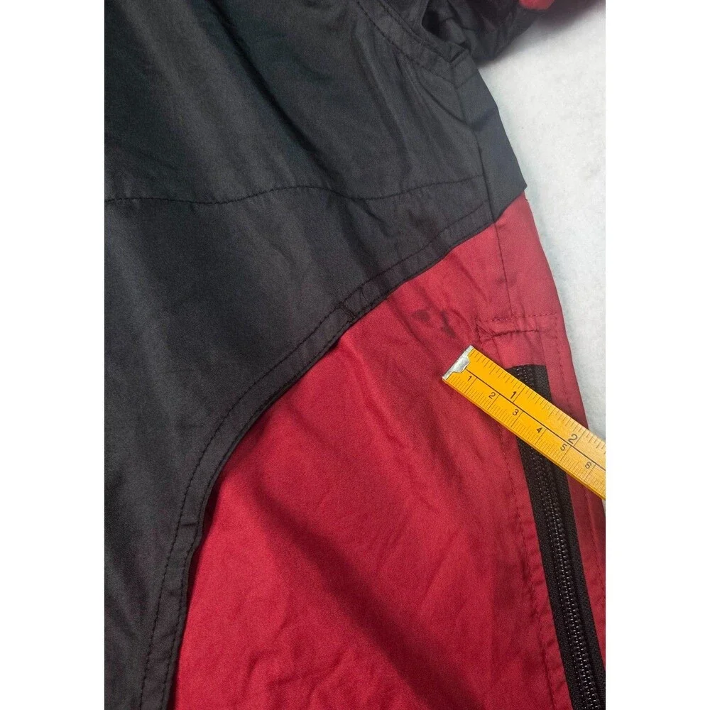 ESPN SportsCenter Windbreaker Pullover Jacket Black Red Size M Vintage